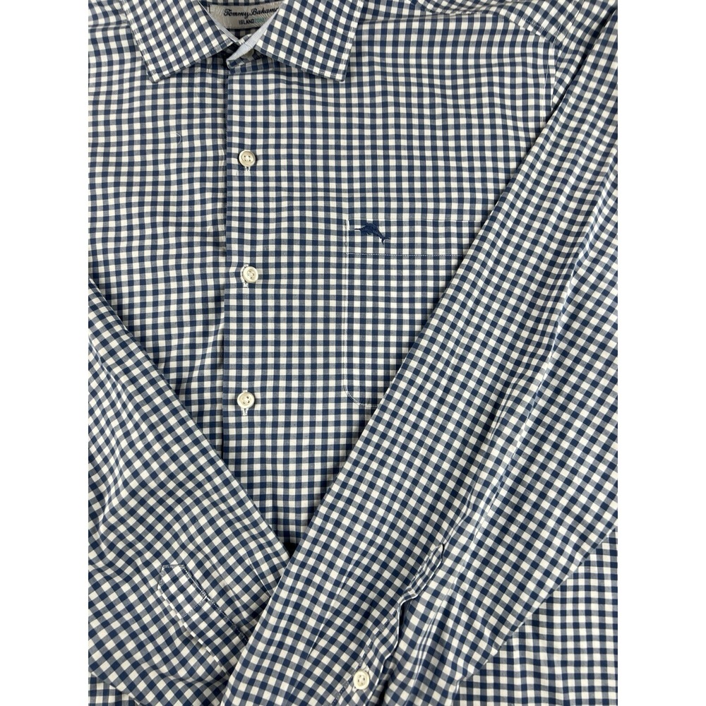 Tommy Bahama Island‎ Zone Picnic Plaid Long Sleeve Pima Cotton Blend Men's L - Picture 2 of 9